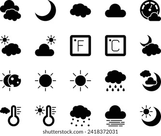 Glyph icons set for Weather.