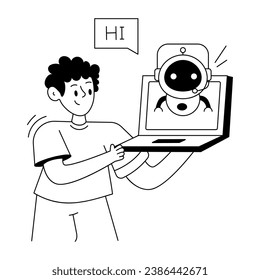A glyph illustration of automatic talk 