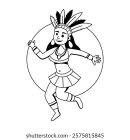 A glyph illustration of an aztec dancer 