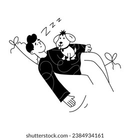 Glyph illustration of boy sleeping 