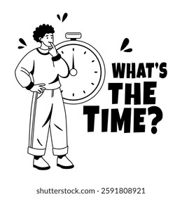 A glyph illustration of character taking time stress 