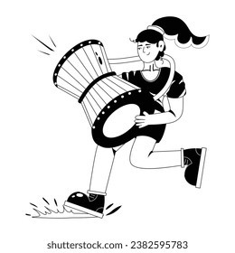 A glyph illustration of drum beater 