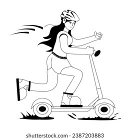 A glyph illustration of electric scooter 