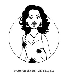 A glyph illustration of female cuban singer 