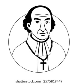 A glyph illustration of mexican priest character 