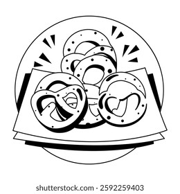 A glyph illustration of oktoberfest pretzels