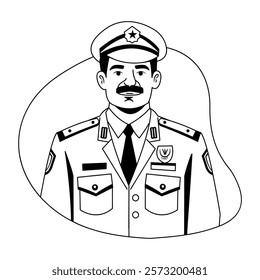 A glyph illustration of a policeman 
