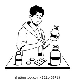 Uma ilustração de glifo de mau caráter sem nenhum remédio 
