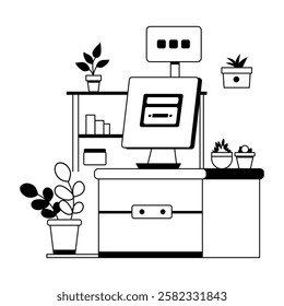 A glyph illustration of pos system