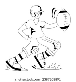 A glyph illustration of rugby player 