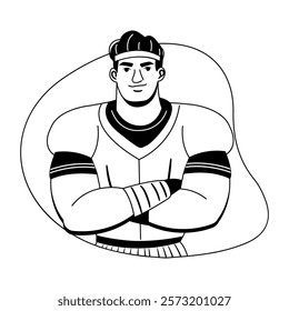 A glyph illustration of a strong athlete 

