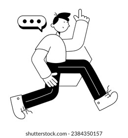 Glyph illustration of talkative person