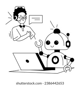 Una ilustración de glifo del asistente virtual 