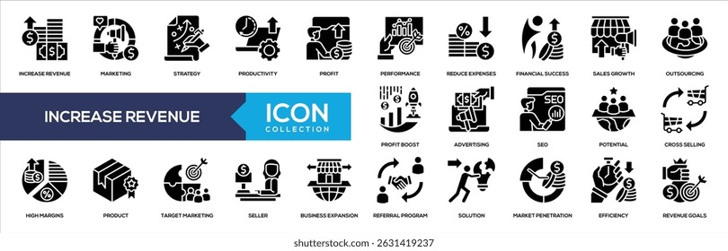 Glyph - Increase Revenue Icon Collection