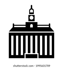Glyph Independence Hall, Vektorsymbol auf weißem Hintergrund