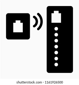 Glyph internet cable tester pixel perfect vector icon