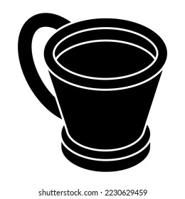 A glyph isometric design icon of teacup