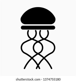 Glyph jellyfish vector icon