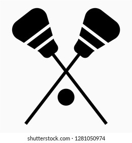 Glyph lacrosse vector icon