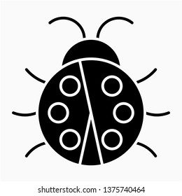Glyph ladybug vector icon