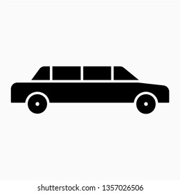 Glyph limousine vector icon