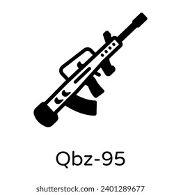A glyph line design trendy icon of weapon