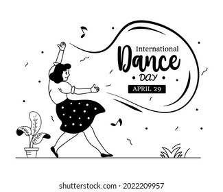 Una ilustración de una línea glifo de baile 