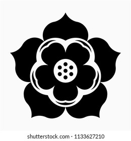 Glyph Lotus Flower Pixel Perfect Vector Icon