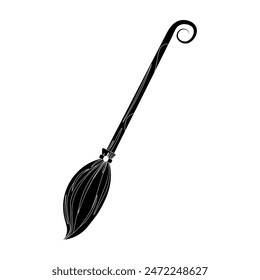 Glyph magic broom vector illustration