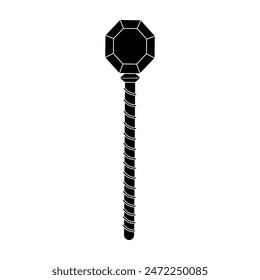 Glyph magic staff isolated on white background