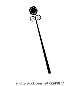 Glyph Zauberstab isoliert auf weißem Hintergrund