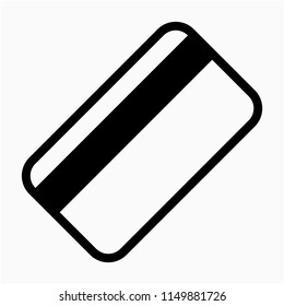 Glyph Magnetic Stripe Card Pixel Perfect Vector Icon