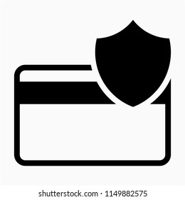 Glyph magnetic stripe credit card is protected pixel perfect vector icon