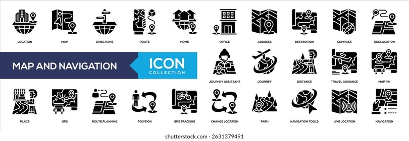 Glyph - Map and Navigation Icon Collection