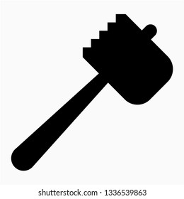 Glyph Meat Mallet Vector Icon