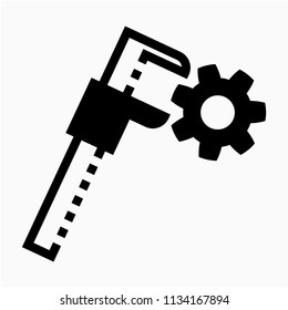 Glyph mechanic engineer pixel perfect vector icon