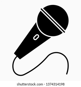 Glyph microphone vector icon