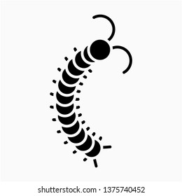 Glyph millipede vector icon