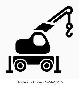 Glyph mobile crane pixel perfect vector icon