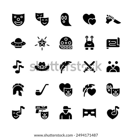 Glyph Movie Genre Icon Set