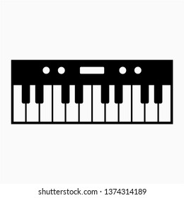 Glyph music keyboard vector icon