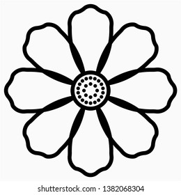 Glyph nice flower vector icon