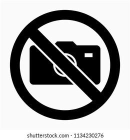 Glyph no camera sign pixel perfect vector icon