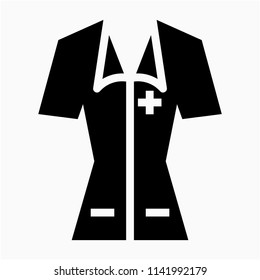 Glyph nurse uniform pixel perfect vector icon