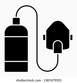 Glyph oxygen mask vector icon