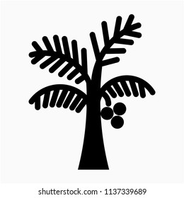 Glyph palm vector icon