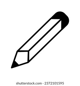 glyph pencil icon stock illustration 
