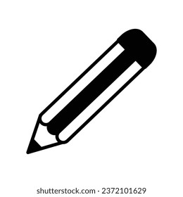 glyph pencil icon stock illustration 