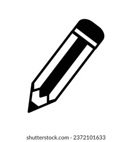 glyph pencil icon stock illustration 