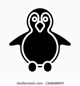 Glyph penguin vector icon